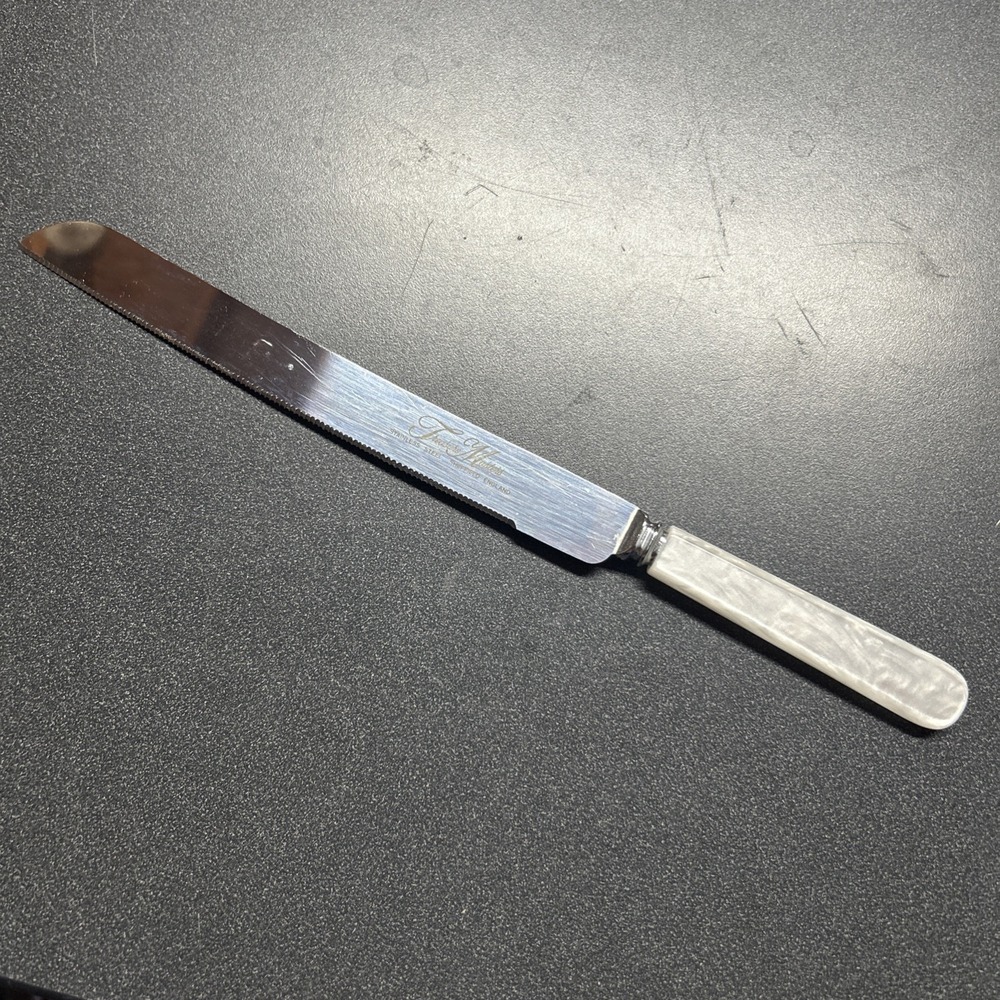 Sheffield England Vintage Pearl-Look Stainless Steel Wedding Cake Knife